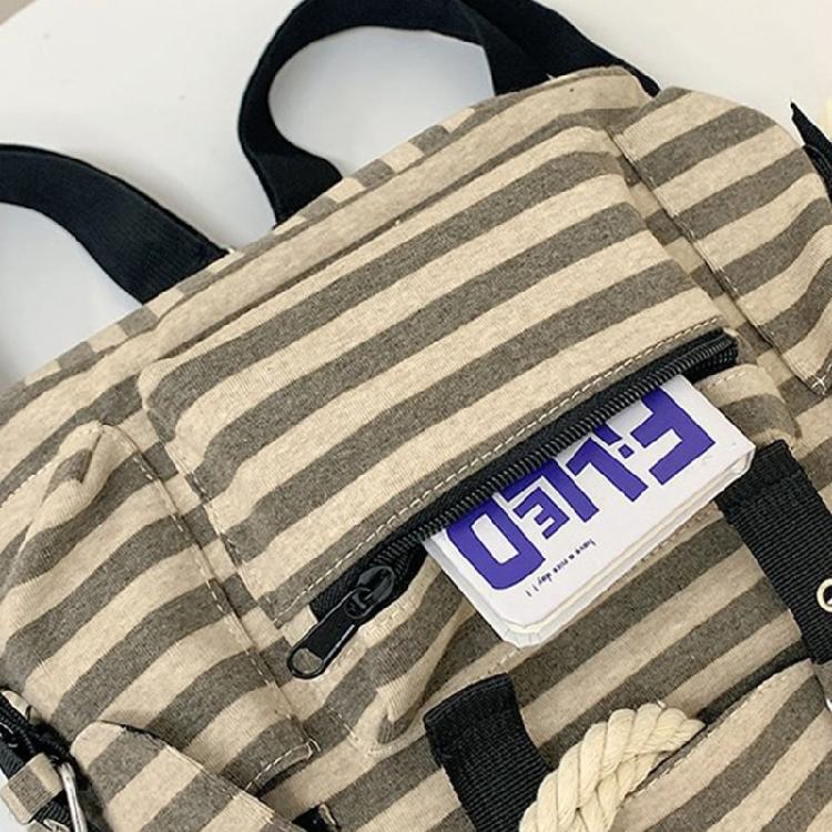Sac à dos scolaire pour étudiants Sac à dos à rayures rétro Sacs à dos de voyage Sacs à dos de jour grande capacité Sac à dos de voyage pour filles