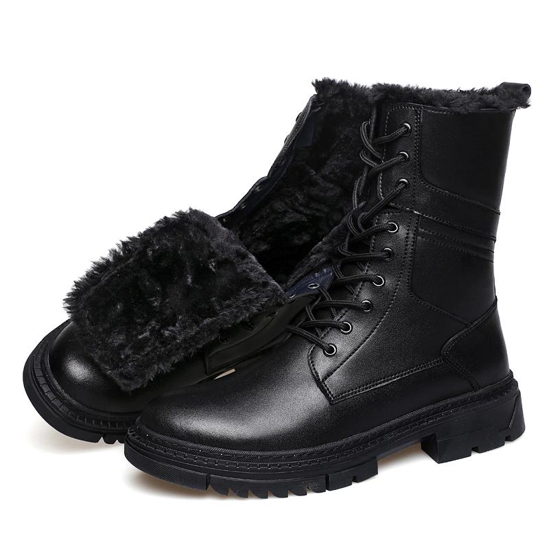 

FashionNew Men Boots Winter Warm Casual Shoes Fashion Leather Boots Men High Quality Rubber Boots Riding Equestr Botas Hombre With fur 49