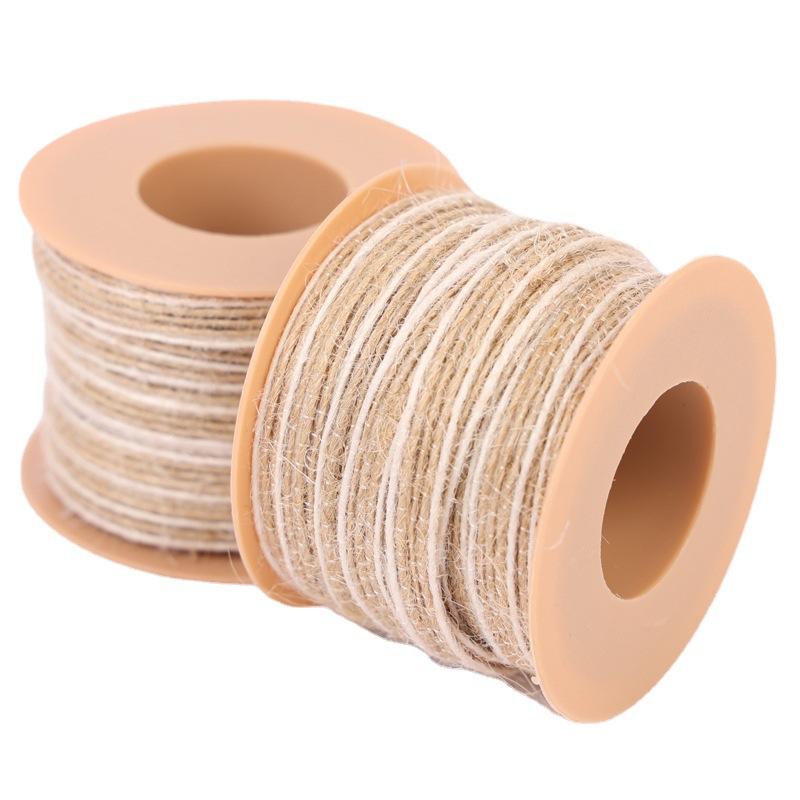 

2 шт. 10 м/рулон Винтажная джутовая мешковина Гессианская лента с кружевом Рустикальное украшение для свадебной вечеринки Рождественское DIY крафт Упаковочная лента для подарков 10M