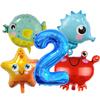 Ocean Crab Seahorse Starfish Dolphin Aluminum Film Balloon Birthday Party Styling Balloon Set