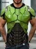 Men's Mecha Armor T-Shirts New Summer Oversized Short Sleeve 3D Print Street Fashion Male Tee 6XL Big Size O-Neck Casual Tops