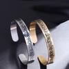 Islamic Ayatul Kursi Quran Verse Open Bangles Muslim Stainless Steel Men\'s Cuff Bracelet Arabic Calligraphy Allah Allah Jewelry