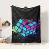 Rubik'S Cube Flannel Blanket Throw Blanket Soft Warm Sofa Bed Camping Car Home Decor Unique Christmas Gift C9301174