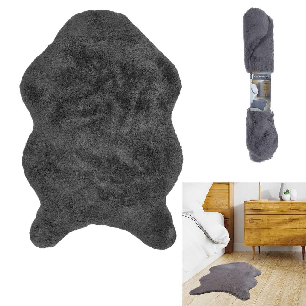 Cuso faux fur rug 90x60 gray
