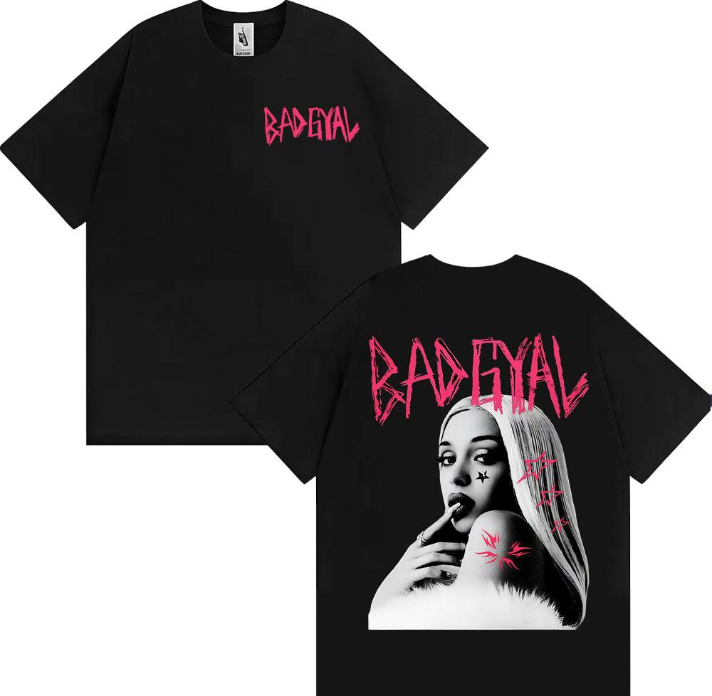 Zangeres Bad Gyal Album Grafisch T-shirt Unisex Dameskleding Mode Hip Hop Retro T-shirts Hoge Kwaliteit 100% Katoen T-shirts Streetwear