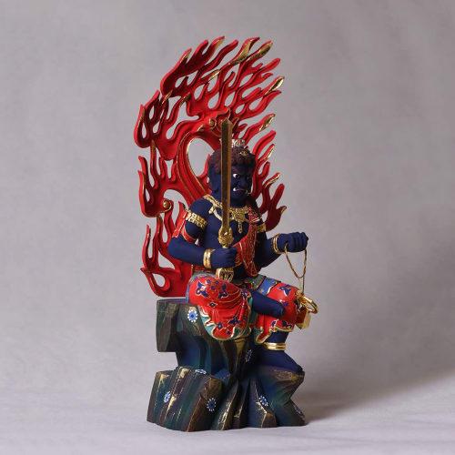 Acala Buddha Statue, Wood Carving, Boxwood, Protective Principal Deity, Wooden Buddha Statue, Protection from Evil and Misfortune (Acala Statue - Exqu