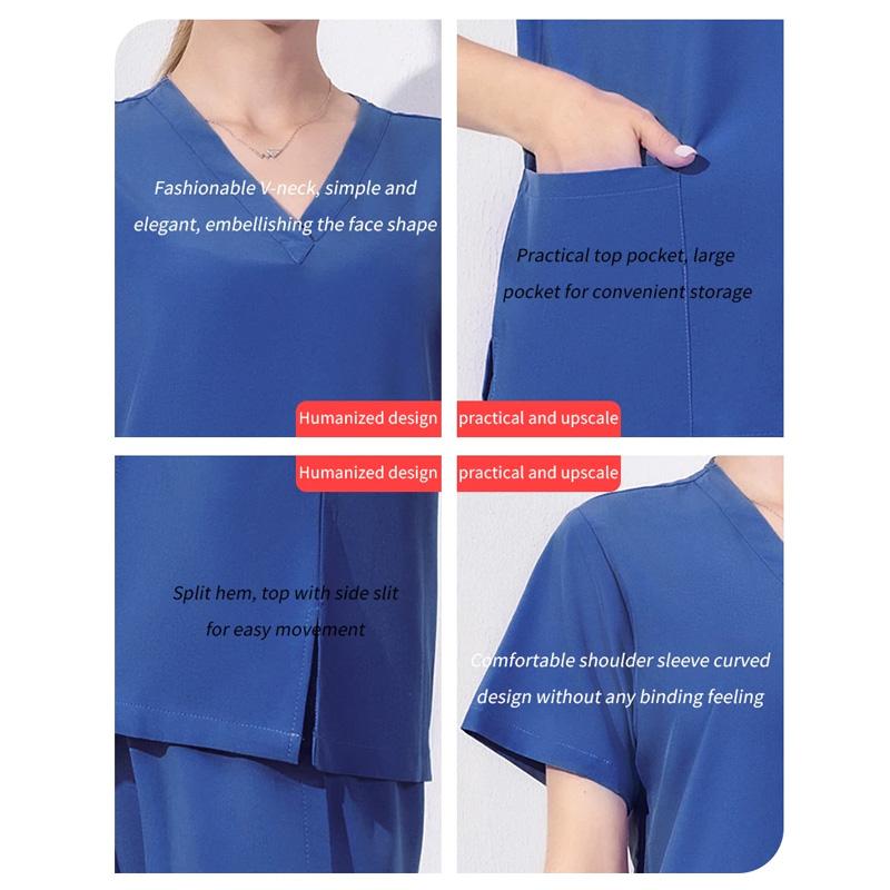 1Pc Dental Surgery Workwear Polyester Fiber Hospital Isolation Gown Salon Spa Nurse Solid Color Surgical Pajamas Doctor