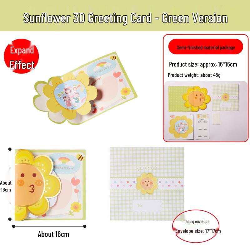 Teacher s Day DIY Sunflower Greeting Card Craft Kit for Kids & Kindergarten