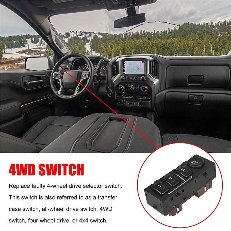 New 19259313 For Chevrolet Silverado Suburban For GMC Yukon 4WD Wheel Drive Control Switch Transfer Case Button 15136039