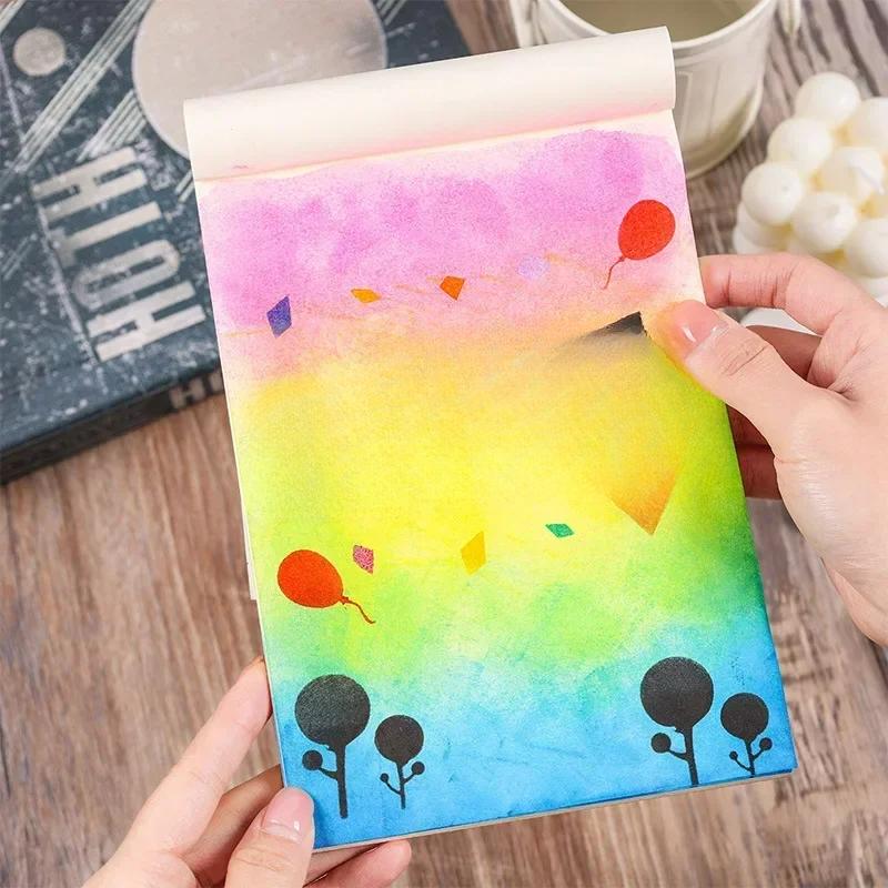 Wood Handle Blank Stamps with Sponge Heads Set for Scrapbooking Stamping Painting DIY Smudge  Brush Tool Accessories