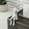1PC Cute Rabbit Decorative Ornaments Eco-friendly Plastic Cartoon Car Interior Decoration Electroplating Long Eared Rabbit