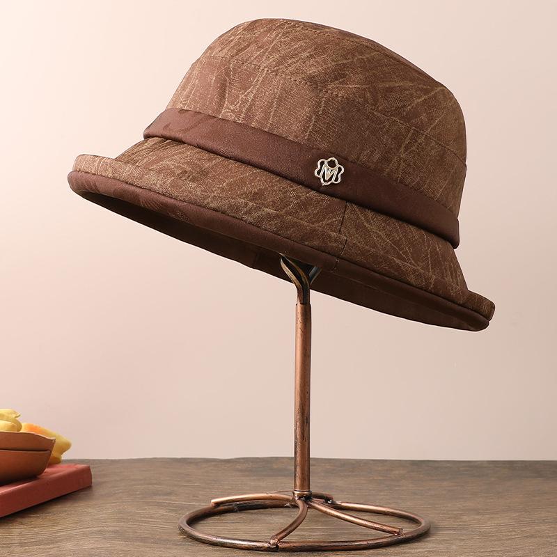 Autumn and Winter New Thermal Basin Hat Women's Elderly Temperament Mother Bucket Hat Fashion Versatile Face Hat