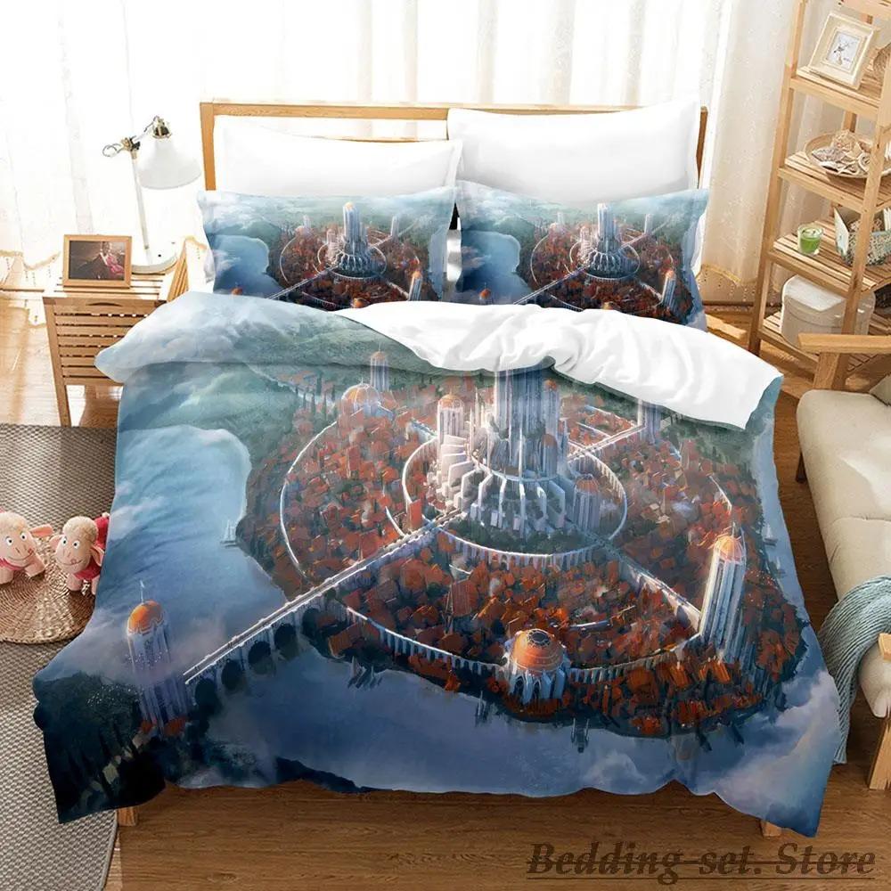 

Cool Fantasy City Bedding Set Single Twin Full Queen King Size Bed Set Aldult Kid Bedroom Duvetcover Sets Anime Bed letti 70x133cm 2pcs