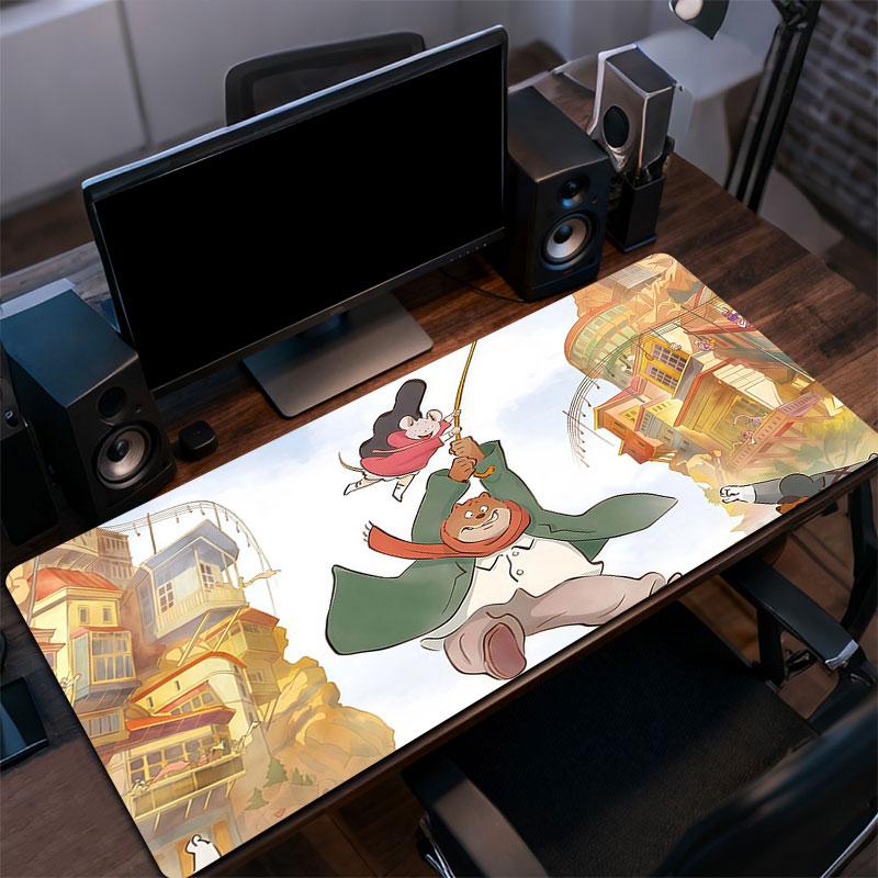 Ernest & Celestine Poster Mouse Pad, Large Gaming Desk Mat, Non-slip XXL Mousepad for Laptop & Tablet, Mini PC Playmat with Stitched Edges