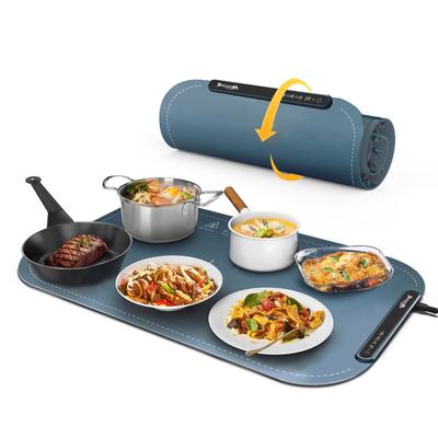 Food Warming Mat Electric Warming Tray for Buffets Party Rollable Silicone Heating Mat with 3