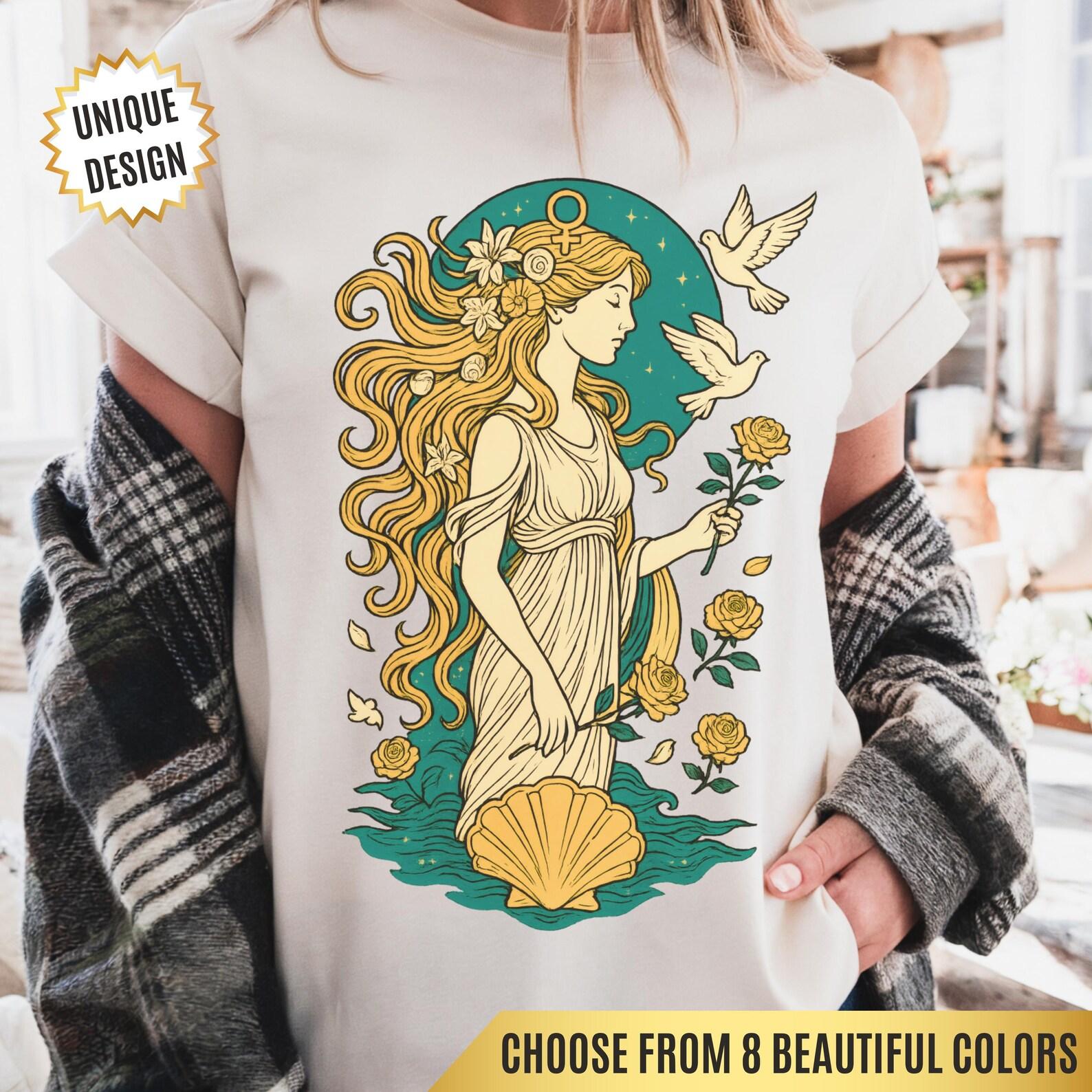 Aphrodite Pagan Goddess Shirt Comfort Colors Greek Mythology Tee Gift for Her, Witchcraft Mothers Day Gift Feminist Shirt, Divine Feminine S