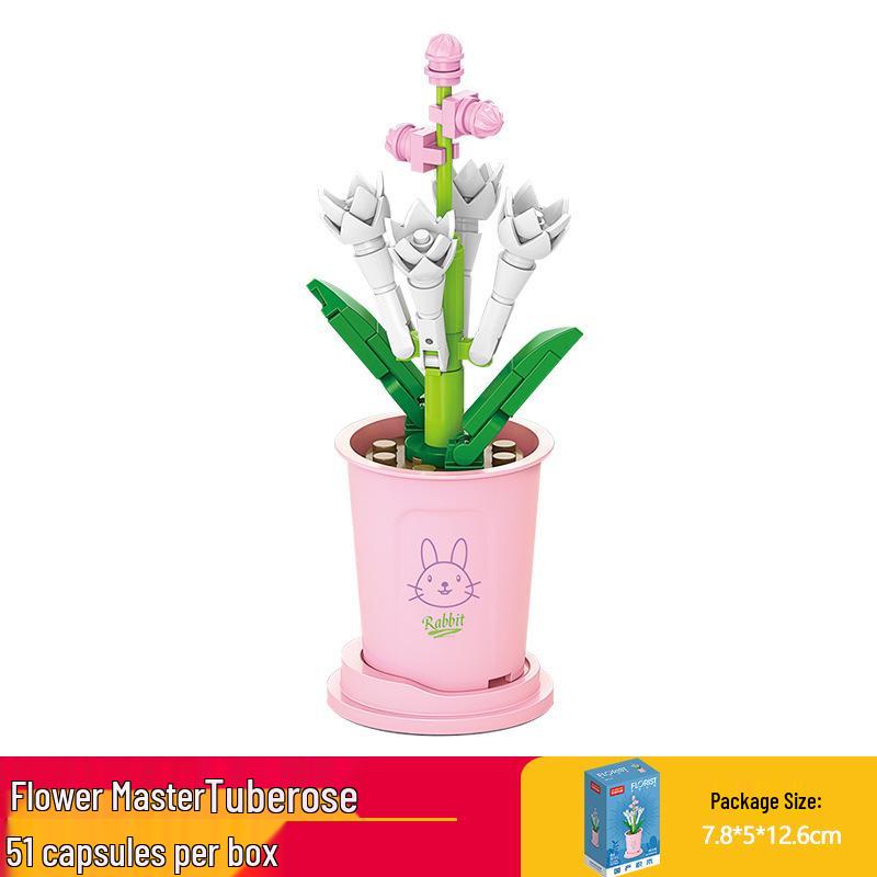 Lele Brothers Flower Building Blocks: Children's Educational Toy - Eternal Flower Jigsaw Puzzle