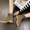 Fashion Brown Ankle Boots Women Outdoor Thick-soled  Warm Fur Winter Shoes Women's Cowboy Boots Shoes for Women