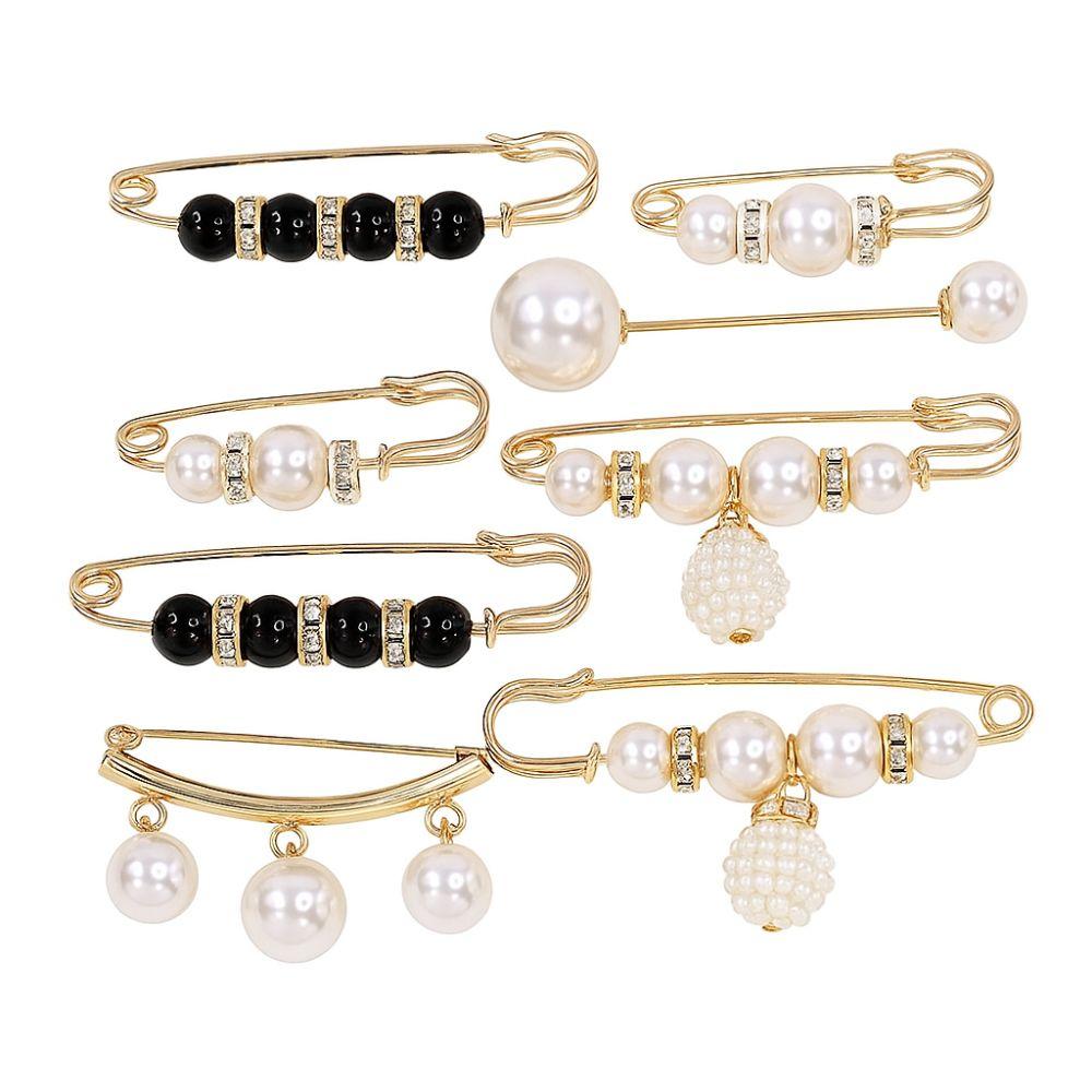 Leak Proof Metal Brooch Imitation Pearl Fixing Buckle Useful Waist Buckle  DIY Accessories