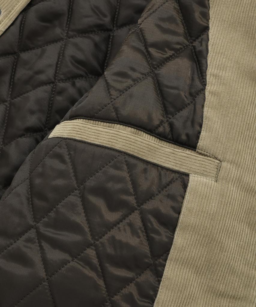 COVERNAT Preppy Corduroy Varsity Jacket Beige