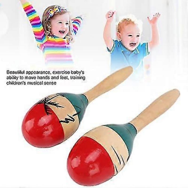 Rattles Shaker Seaside Scene Painting Smooth Edge Clear Sound Mellow Ergonomic Design Hand Percussion Instrument For Kids Early Education