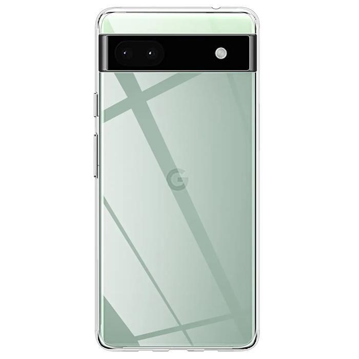 Case and Neck Strap for Google Pixel 6a - Transparent Soft TPU Adjustable Black Cord Phonillico®