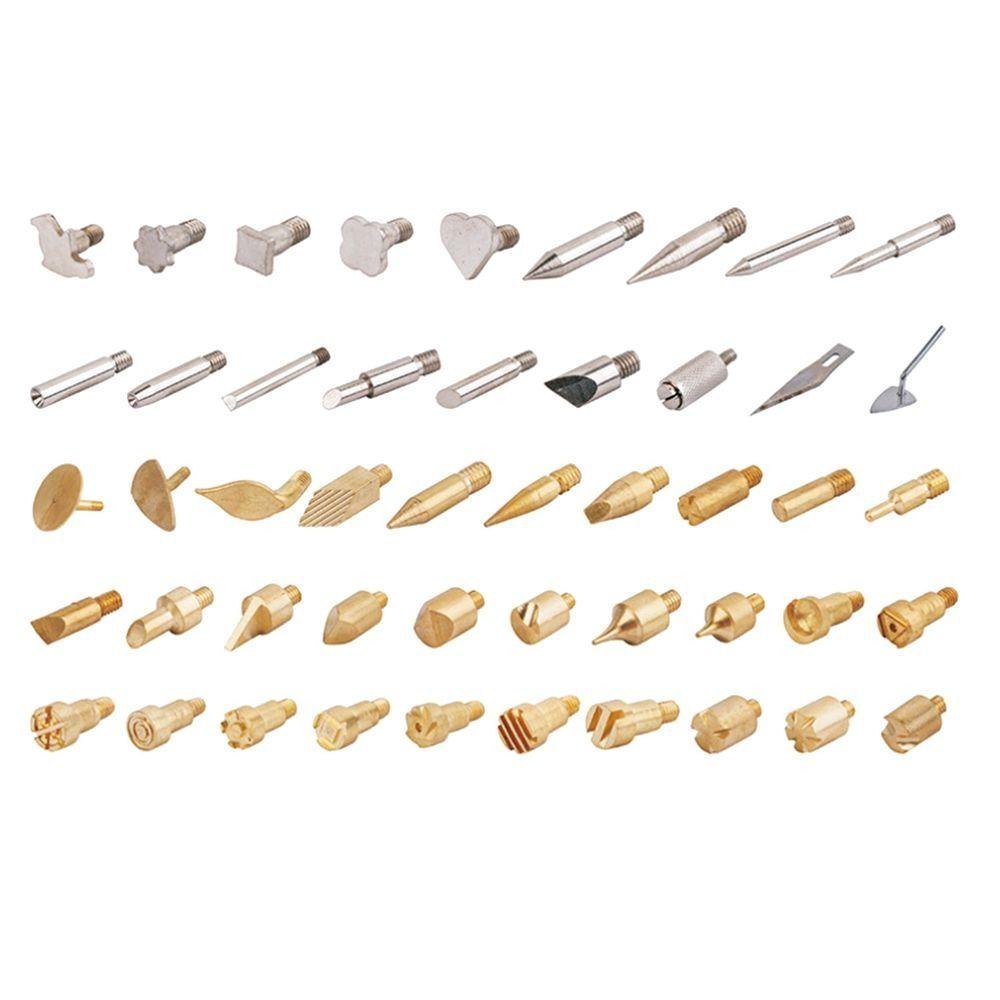 Temperature with Box Wood Burning Pen Tips Kit Soldering Iron Head Set Stencil Pyrography Marking