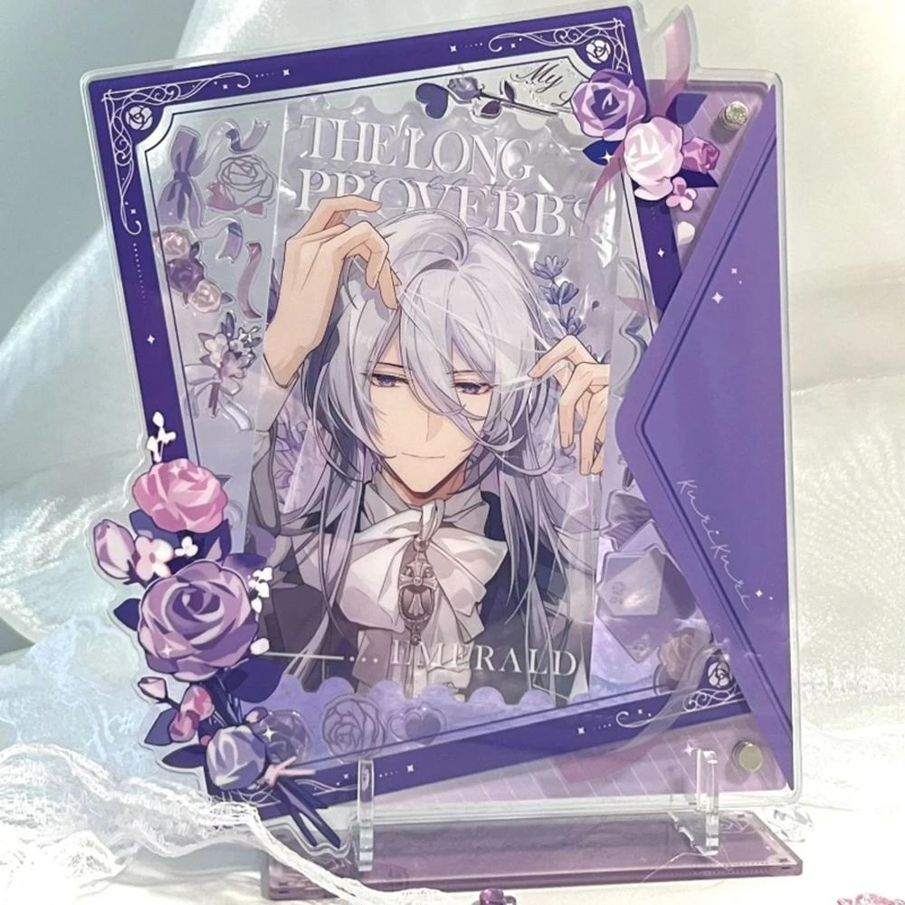 

3 Inch Small Card Decorative Acrylic Card Cover Badge Photo Display Frame Protection Frame Cosplay Tabletop Decor Fans Gift фіолетовий