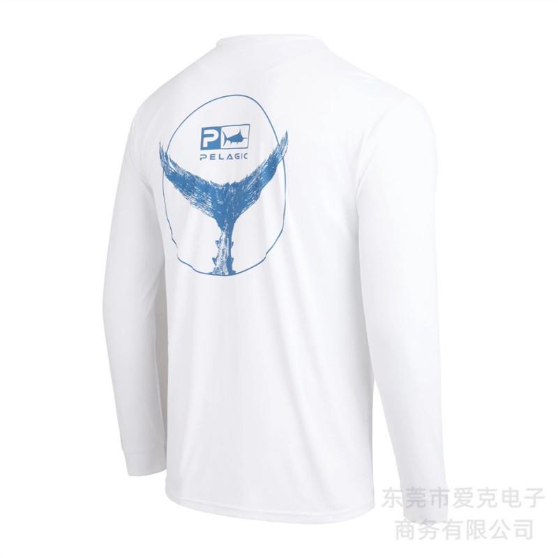 Camicia da pesca da uomo ad asciugatura rapida con protezione UV UPF 50 a maniche lunghe, traspirante, per sport all'aperto, ciclismo