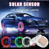 Car Solar Smart Tire Light Automobile Wheel Lights Nozzle Valve Caps Fluorescent Car Hub Luminous LED Tire Valve Caps Lights