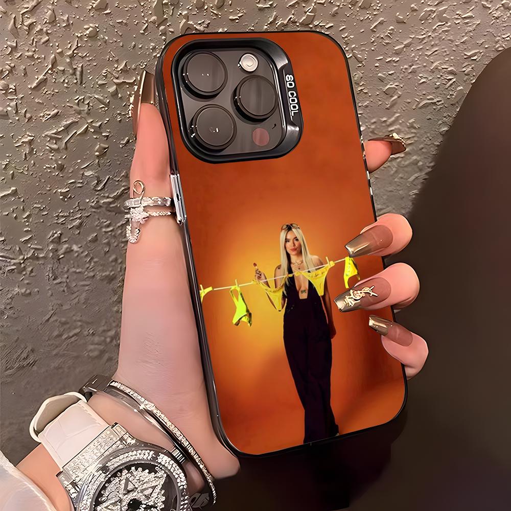 

K-Karol G Tropicoqueta Phone Case For IPhone17 Air 16 15 14 Plus 13 12 11 Pro XS Max Silver Black Bumper Case iPhone 13 Pro