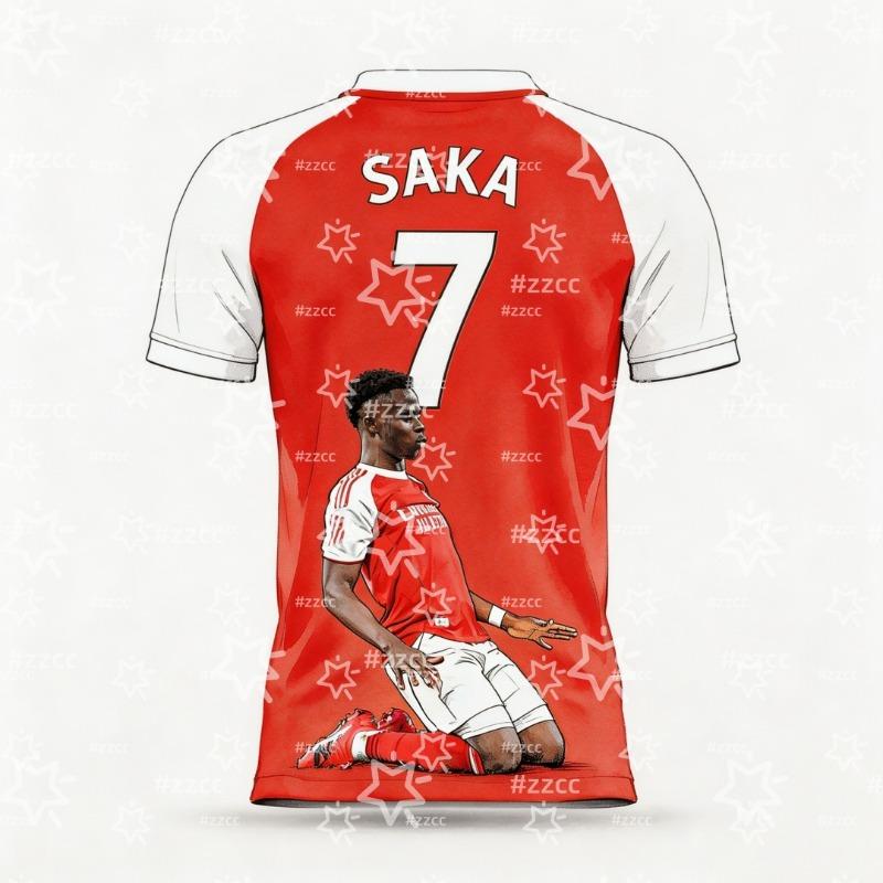 2026 Bukayo Saka England Team Football Jersey Match & Training Kit Summer Sports T-Shirt Kid's Clothing Tee Y2k
