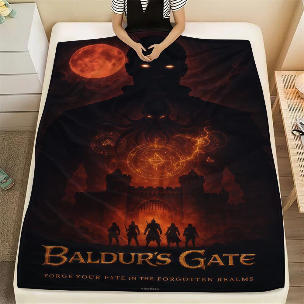 Baldur's Gate Print FlAannel Blanket, High quality Comfortable for All Seasons, Home Decor, Warmth and Comfort