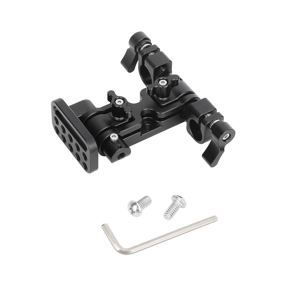 HDRIG Adjustable Support Arm Bracket with 15mm Dual Pipe Clamp & 1/4 Inch Thread Hole
