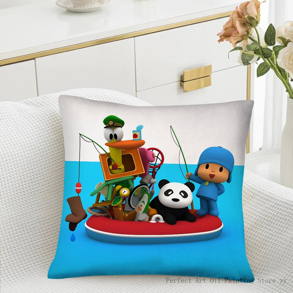 Cartoon P-Pocoyos Cute Pillow Case Fashion Square Pillowcase Bedroom Sofa Room Ins Decoration Leisure Cushion Cover