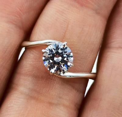 Zirkonia Ring, Edelsteinring, Handgefertigter Designerring, Stapelring, Geschenk für Sie, Modeschmuck, 925 Sterlingsilber