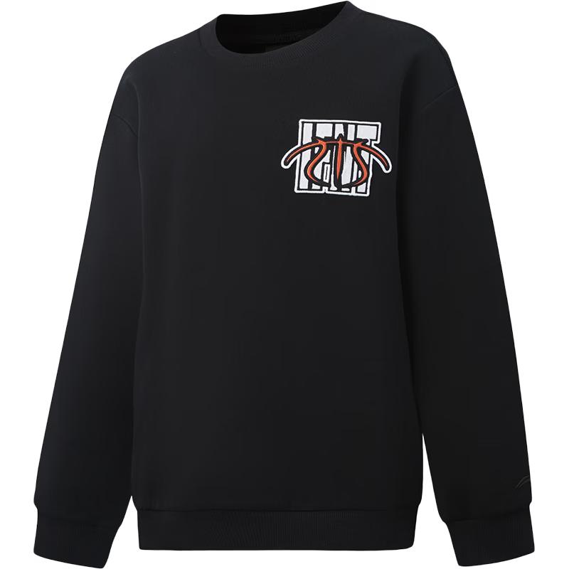 LI-NING Boys  Loose Fit Textured Patch Crewneck Sweatshirt 170