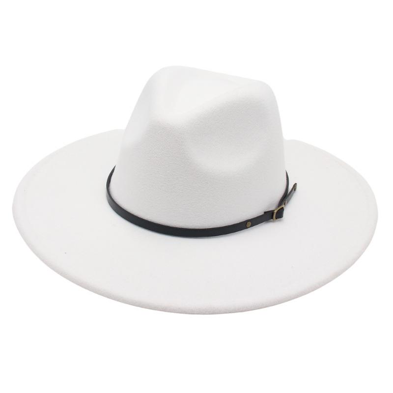 Belt Buckle Top Hat Jazz Hat Men'S And Women'S Felt Hat Woolen Hat Wool Versatile Street Shot