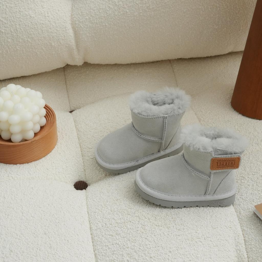 XSHX "Anti-splashing Fleece Leather · Wool Shoe Mouth" Children's Snow Boots Winter Boys and Girls Magic Stickers [Wenzhou Shoes]