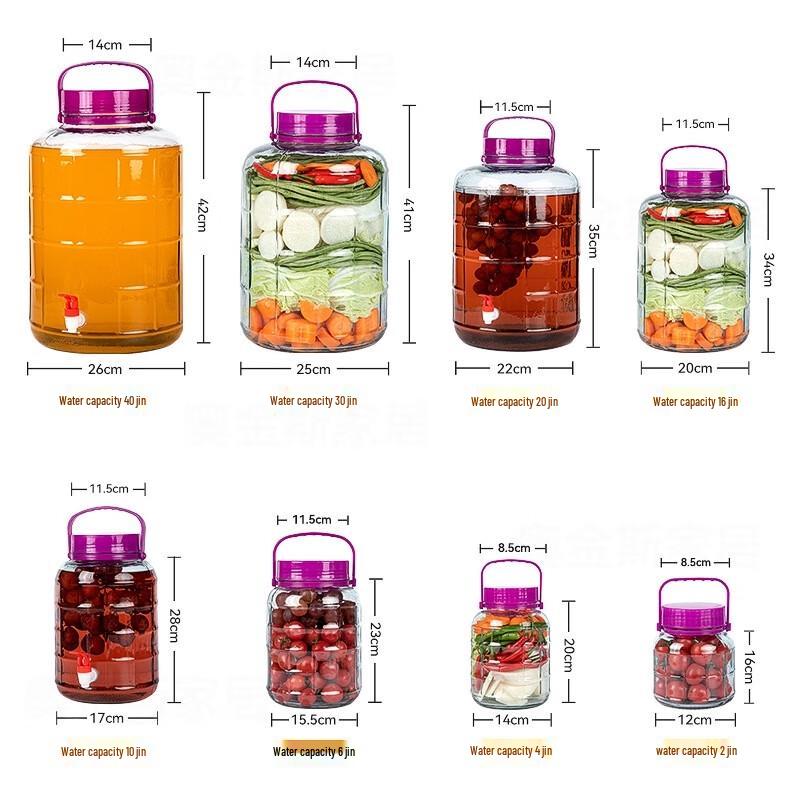 JingJingRS 30 Jin Thickened Glass Fermenting Jar