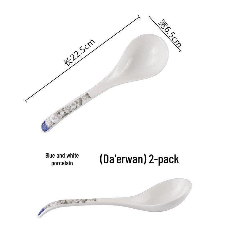 Набор из 2 больших сине-белых керамических суповых и лапшичных мисок, мисок для рамена, мисок для риса, посуды.