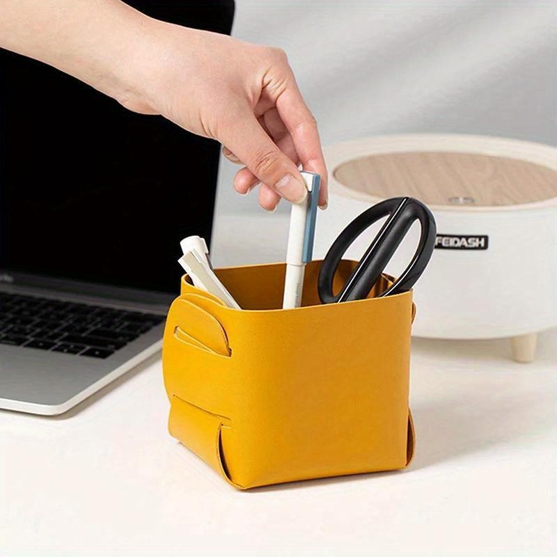 Creative PU Leather Storage Box Nordic Desktop Decorate Jewelry Keys Display Tray Makeup Organizer Container Books Plants Holder