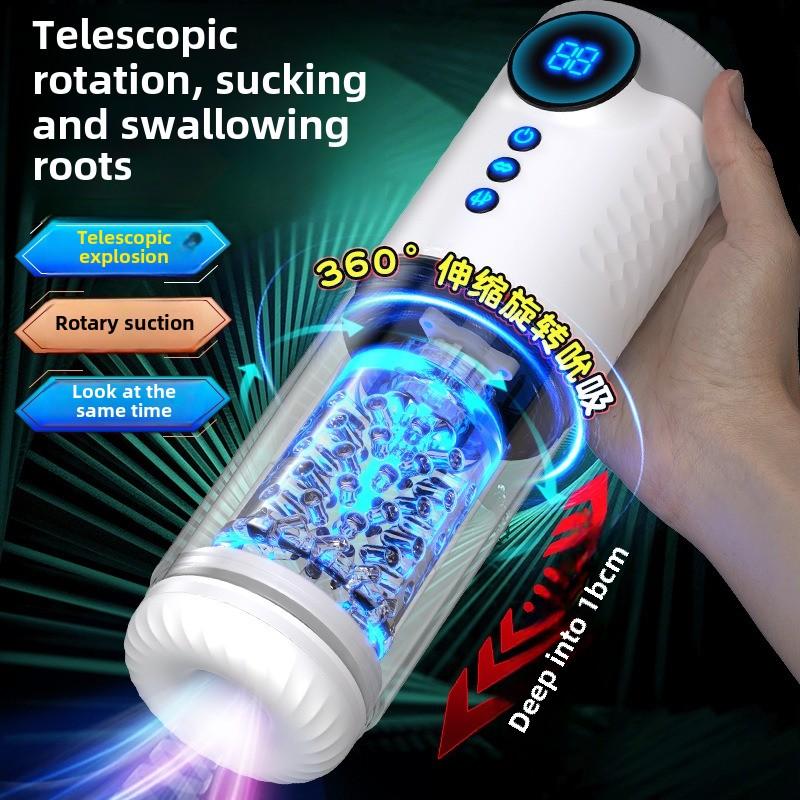 Kapslový masturbátor Automatický zatahovací rotující sací Pánský masturbační trenažér Produkty pro dospělý sex