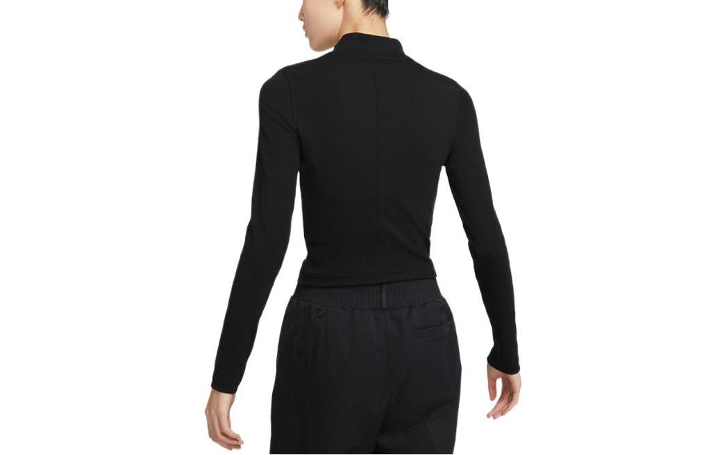 Nike Crop Tops Women's Black Crew Neck Moderate DV7881-010