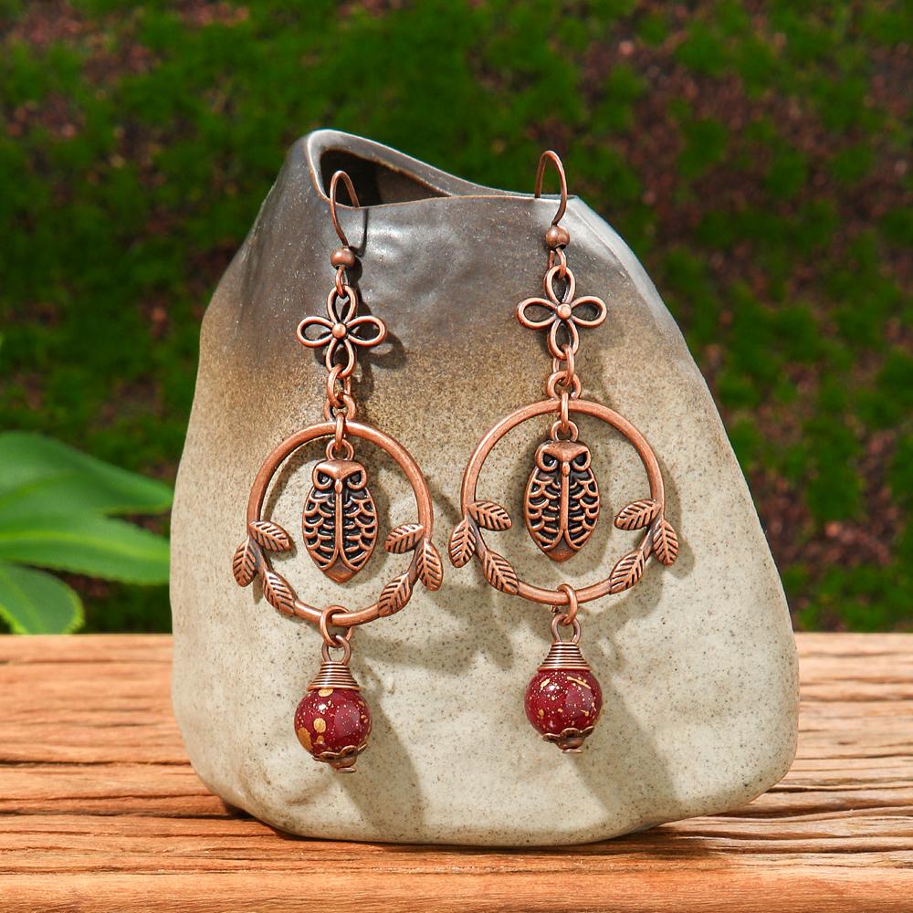 6 Pairs Vintage Dangle Earrings for Women Court Style Geometric New Year Festival Gifts Daily Wear Party Decors Versatile