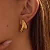 GEMCHIC Women's 18K Gold Plated Stainless Steel Heart Shaped Stud Earrings Minimalist Fashion Jewelry