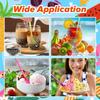 1000Pcs Snow Cone Spoon Straws 9.3 Inch Detachable Reusable Long Milkshake Straws for Drinking Ice Cream Coffee Kitchen Stirring
