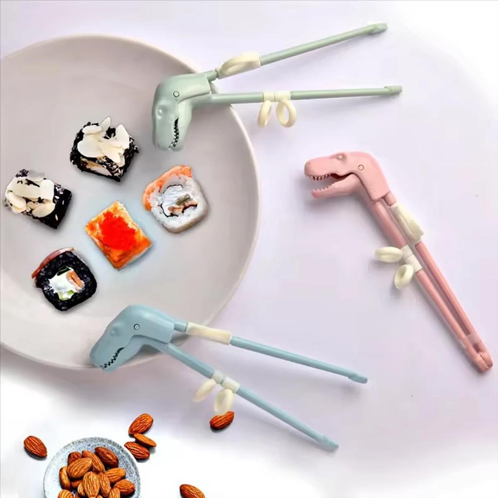 Children's Training Chopsticks Reusable Dinosaur Training Chopsticks Auxiliary Set Cute Children's Tableware