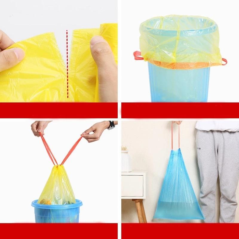 New Household Thickened Drawstring Garbage Bags Automatically Close Hand-held Garbage Bags Disposable