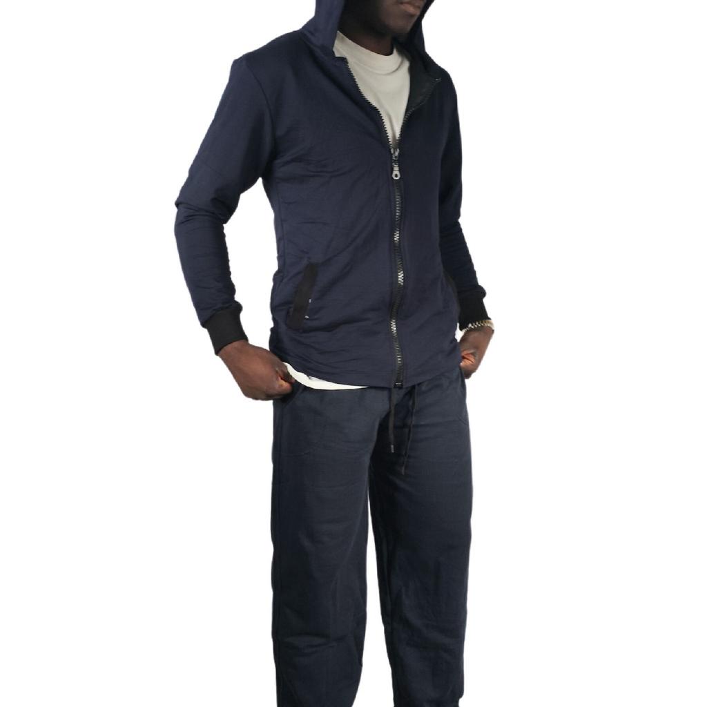 Navy Blue Tracksuit Team - Hooded Top And Tracksuit